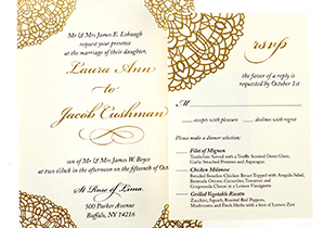 foil stamped wedding invitations, buffalo ny