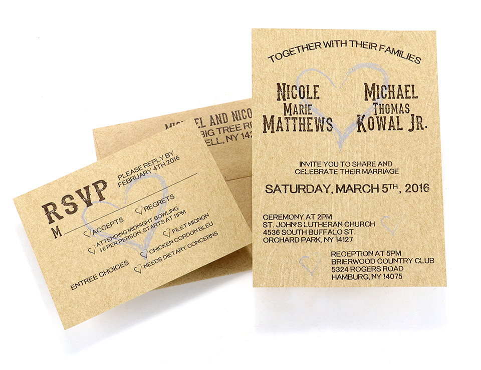 letterpress wedding invitations, buffalo ny